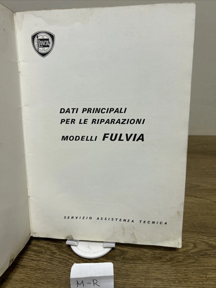 LIBRETTO DATI PRINCIPALI PER LE RIPARAZIONI MODELLI LANCIA FULVIA - Immagine 3 di 4
