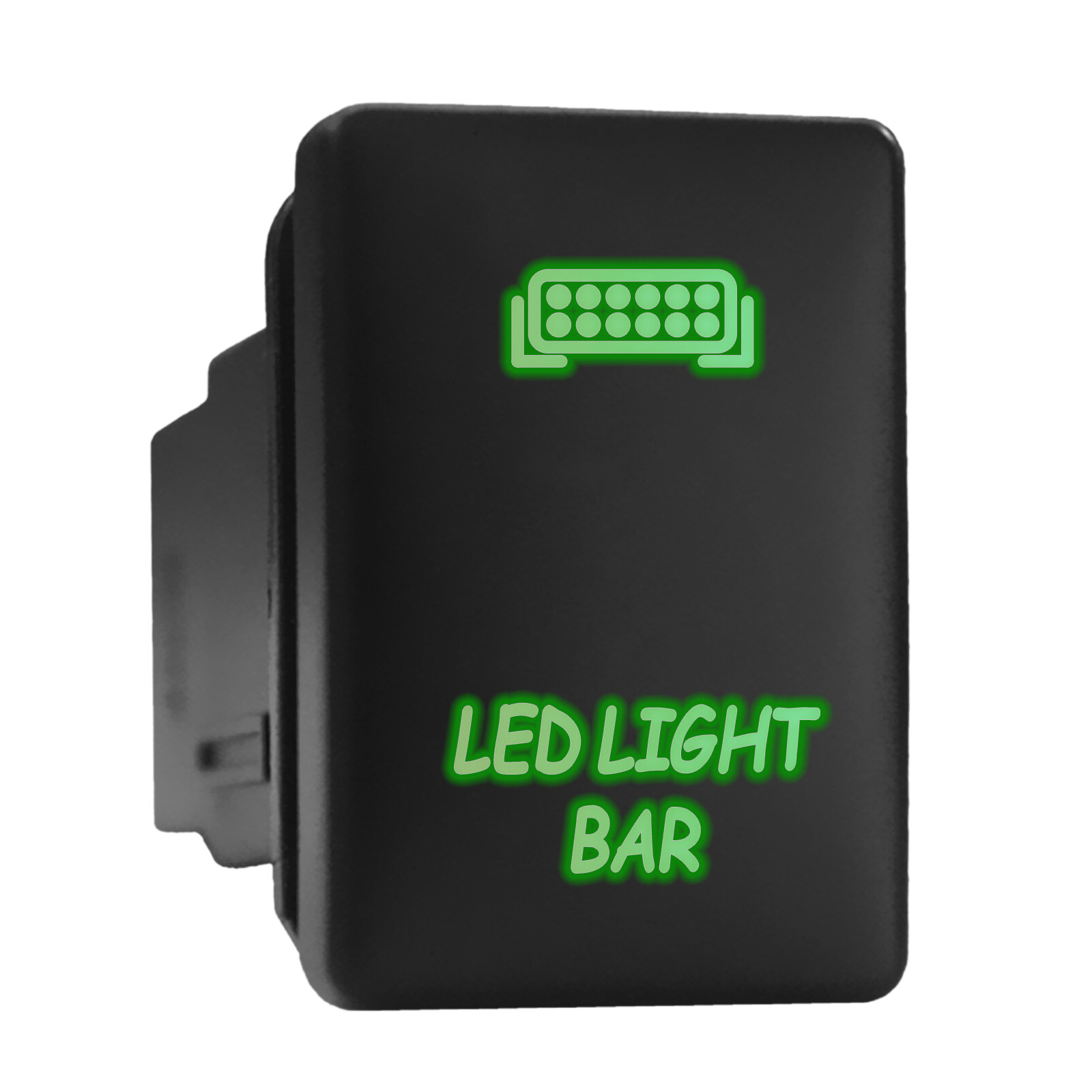 Green Backlit LED Light Bar Push Switch 1.28x0.87 for Toyota