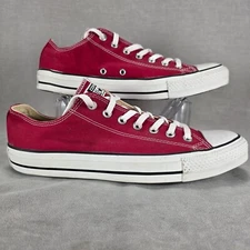 Converse All Star Sneakers Men Size 11 Womens 13 Red Canvas Low Top Chuck Taylor