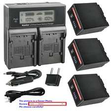 Kastar VWVBG6Pro Battery LCD Dual Fast Charger for Panasonic HDC-DX1 DX3 HDC-HS9