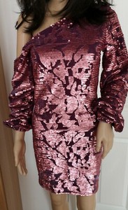 purple and rose gold dress