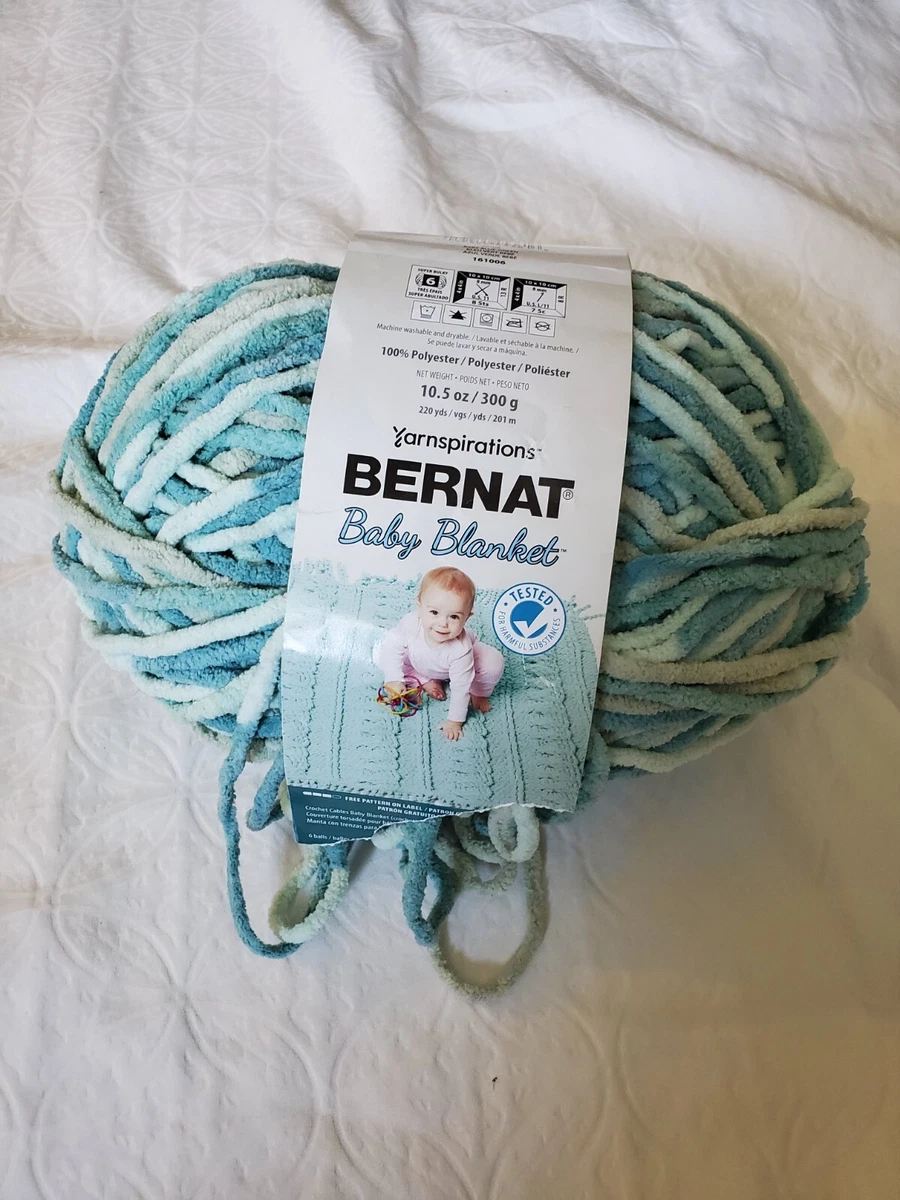  Bernat Baby Blanket Yarn - Baby Blue Green 220 yd.