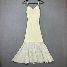 By Anthropologie Dress Womens Medium White Ribbed Knitted Cut Out Front