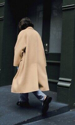 ZARA DOUBLE FACED WOOL BLEND COAT ZW COLLECTION TAUPE BROWN ZARA DOUBLE FACED WOOL BLEND COAT ZW COLLECTION TAUPE BROWN