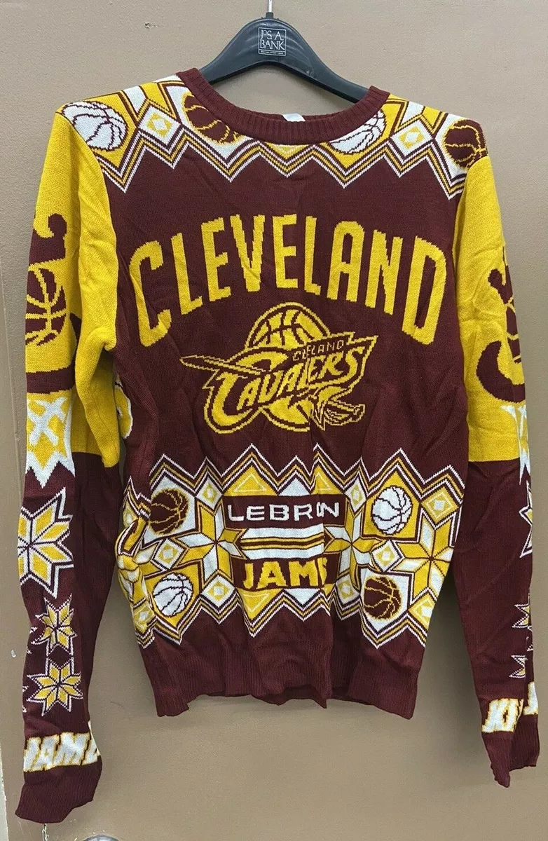 UGLY FUN CHRISTMAS SWEATER Cleveland Cavaliers LeBron James King