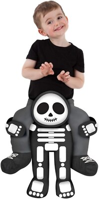 Skelett Huckepack Kostüm Kinder Jungen Carry Me Halloween Faschingkostüm 2-4 Jhr