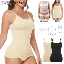 Lady Tummy Control Shapewear Tank Cami Top Compression Body Shaper Vest Seamless