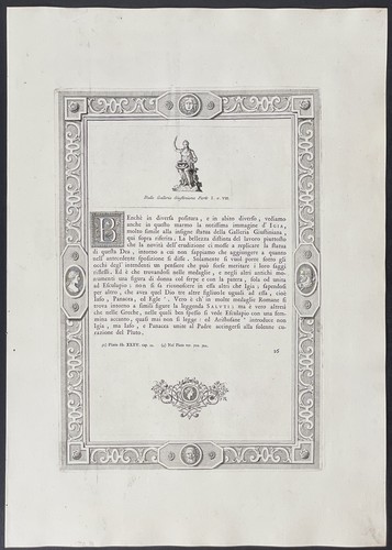 Zanetti - Estatua de Higia Sentada. Grabado folio original 16, 1743 - Imagen 2 de 2