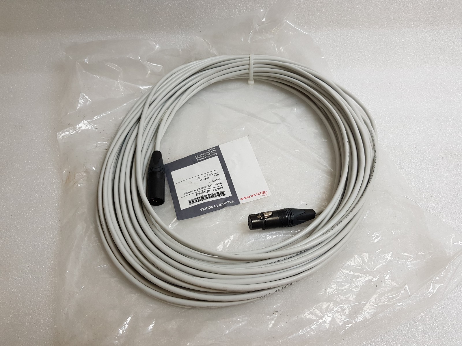 NEW EDWARDS VACUUM PRODUCTS D37207597,CABLE ASSY XLR 4W 25 MTRS FREE SHIP