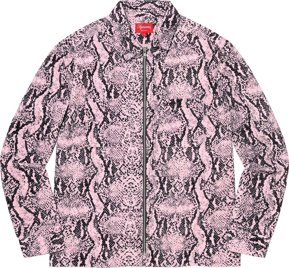 Supreme FW20 Pink Snakeskin Corduroy Zip Up Shirt XL Brand New | eBay