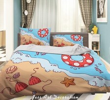 3D Beach Starfish Fish Conch Quilt Cover Set Duvet Cover Bedding Pillowcases