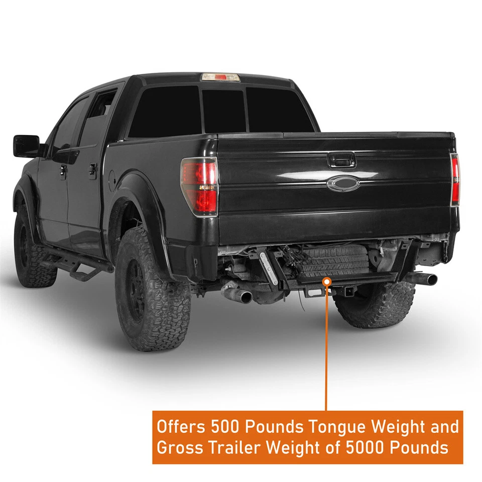 For 2009-2014 Ford F150 Trailer Hitch Tow Receiver 2" Class 3 Rear Bumper Lower - Image 3 of 4