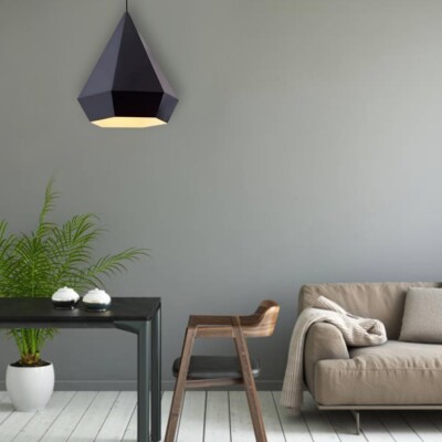 Meomi Lighting 8  Modern Pendant Light   Metal Hanging Ceiling Fixture, E26 Base