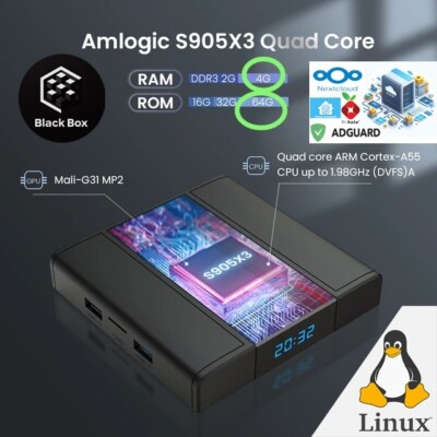 Linux mini PC Ubuntu Wie Raspberry Pi ARM CPU:NAS,Adguard,Pi-hole,Home Assistent