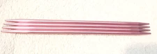 Pink Aluminum 4 Double Point Knitting Needles Set Size US 7 or 4.5 mm