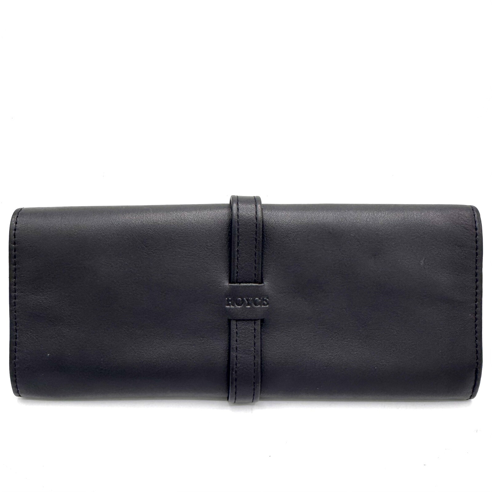ROYCE NEW YORK Cuero Negro Joyería de Viaje Rollo Gamuza Lujo Nuevo sin Etiquetas Usado en Excelente Condición Clásico