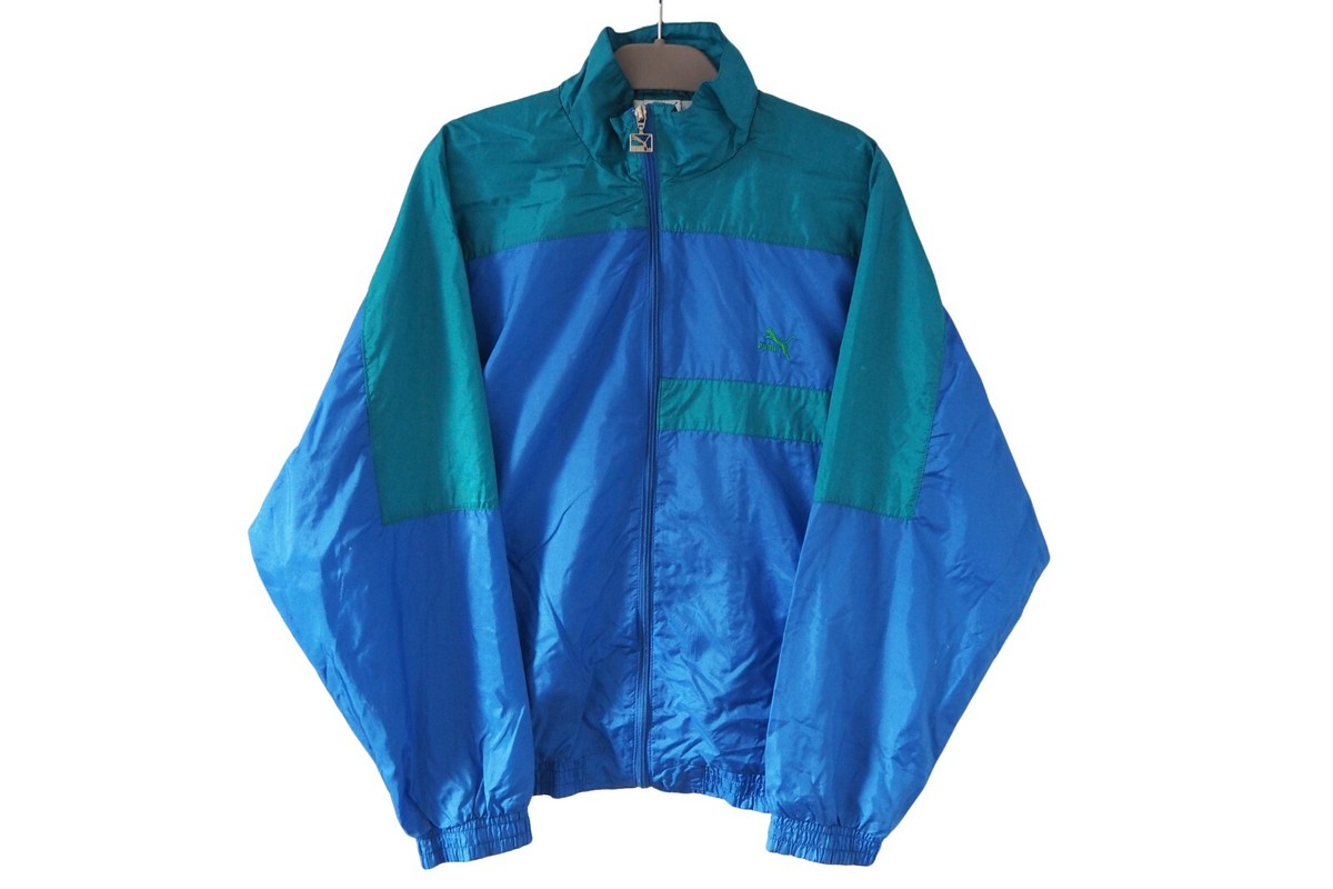 Vintage PUMA Track Jacket Full Zip Size M/L Blue 90s sport
