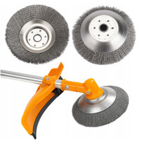 Testina Spazzola Acciaio 200mm per Decespugliatore Foro 25,4mm Pulizia Pavimenti