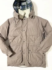 Vintage Stratojac Winter Coat Jacket Mens Medium Down Feather Snap On Hood 90s