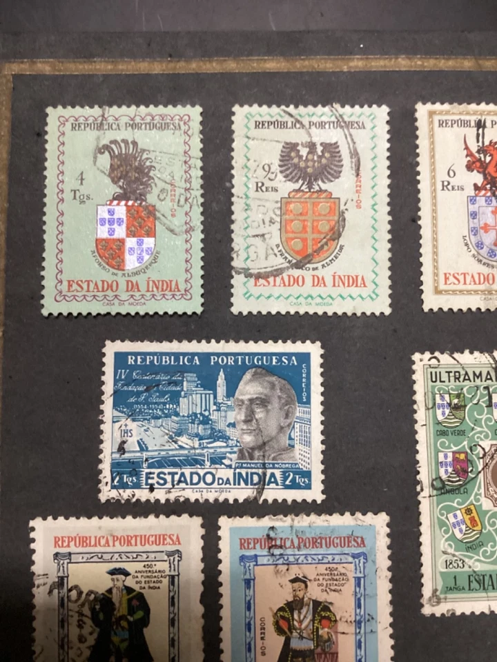 British Portuguese Indian State Stamps Lot Currencies Reis Tangas & Rupees - Image 4 of 4