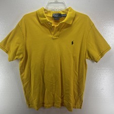Polo Ralph Lauren Polo Shirt Mens Size XL Custom Slim Fit Banana Yellow