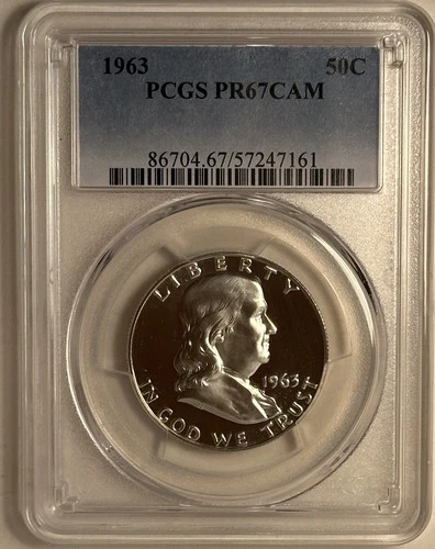 1963 Proof Franklin Half Dollar, PCGS Graded PR67CAM