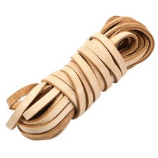 Flat Leather Cord, 5.5 Yard 8mm Leather String Strips for DIY Crafts Brown