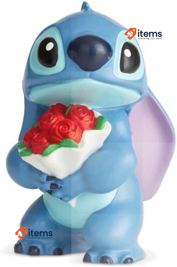 Figurita De Flores Stitch De La Colección Disney Showcase, Resina, Multicolor
