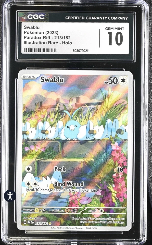 Swablu 213/182 SV04: Paradox Rift Holo Illustration Rare 2023 CGC 10 GEM MINT - Image 2 of 3