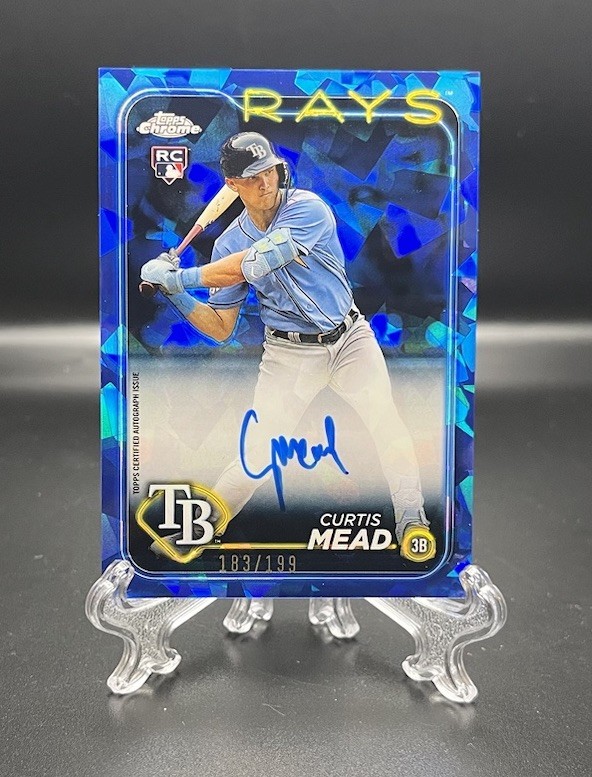 2024 TOPPS CHROME SAPPHIRE UPDATE CURTIS MEAD AUTO /199 RAYS ROOKIE USA-CME