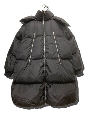 MM6 Maison Margiela Virgin Wool Blend Zip-up Long Down Jacket Black Coat 8758
