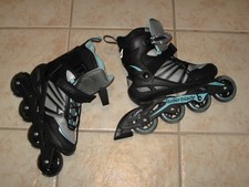 NICE N CLEAN Rollerblade Zetrablade Womens Inline Skate Size 8 Black/Blue