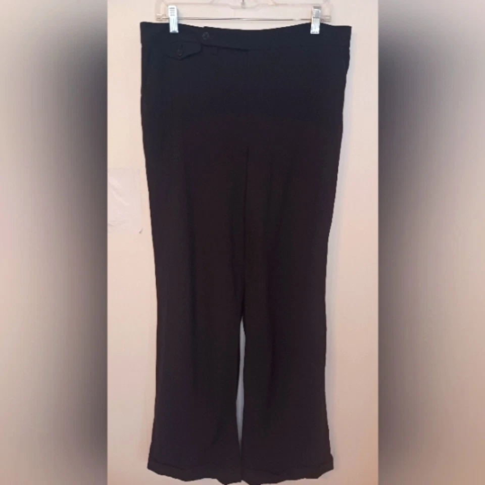 Lauren Ralph Lauren black Wool blend wide leg trouser pants. Size 12