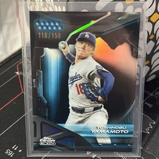 2025 Topps Chrome Black - Yoshinobu Yamamoto #64 Blue Refractor /150