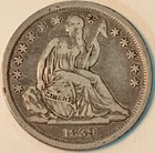 1839 Seated Liberty Dime VF - Full LIBERTY - Original No Problem Never Cleaned