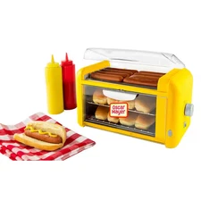Nostalgia Hot Dog Roller Bun Toaster Portable Adjustable Setting 2-Cooking Racks