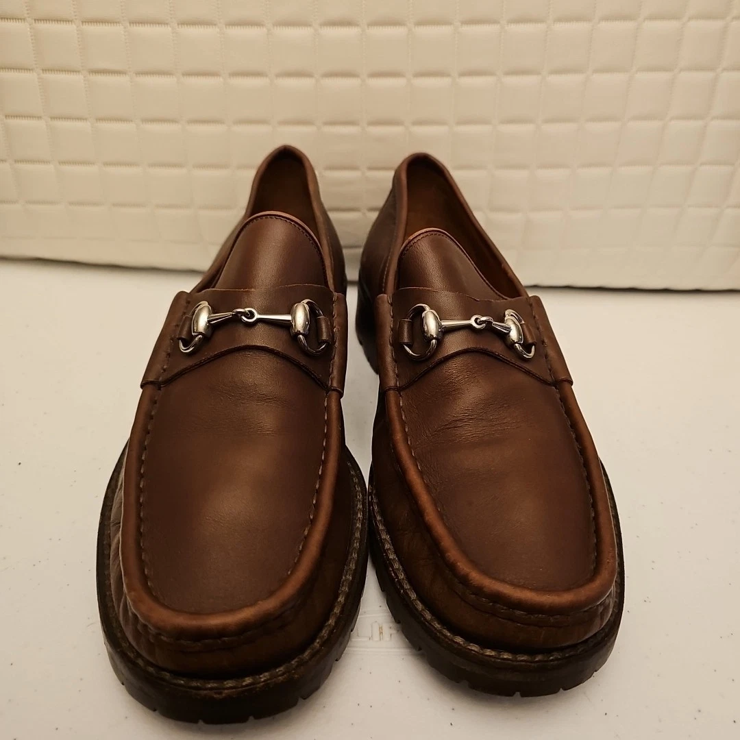 Men’s Peter Millar Black Leather Rubber/Lug Sole Loafers w/Silver Bit Size 11.5M Loafer Silver Leather Upper Casual Shoes for Men for sale | eBay main image 3