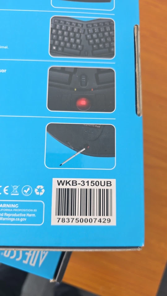 Adesso Tru-Form Media 3150 - 2.4 GHz Wireless Ergo Trackball Keyboard Mini Wi... - Image 3 of 3