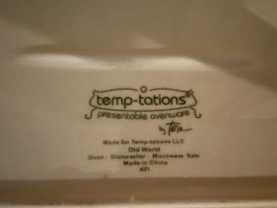 Temptations от Tara Ovenware Old World зеленый большой поднос для тарелок 16x10 цветочный No10 - Изображение 4 из 4