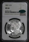 1881-S (MS66 CAC) Morgan Silver Dollar $1 NGC - Superb Gem