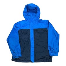 Childrens Place Jacket Youth Large 10/12 Blue Navy Hooded Colorblock Windbreaker