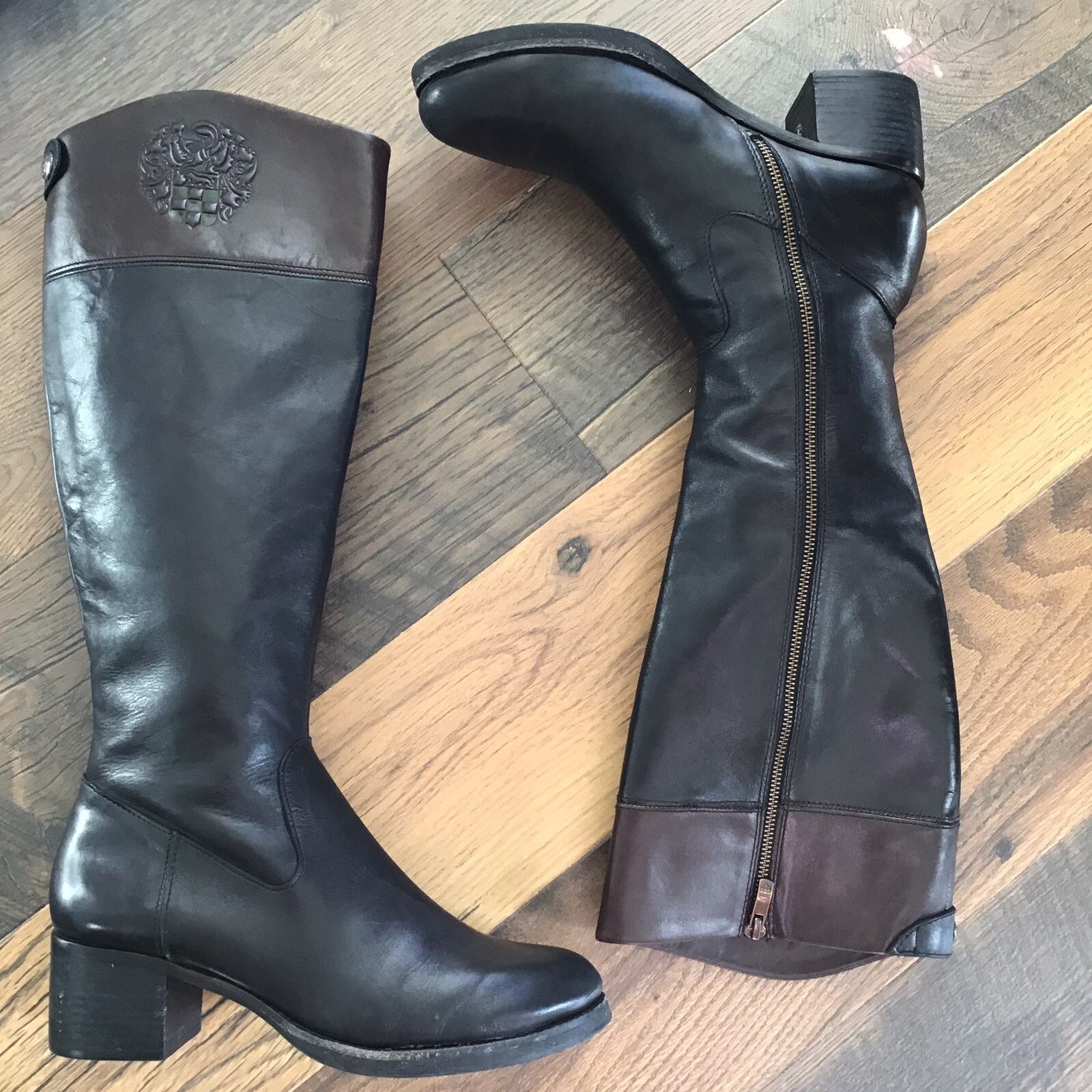 Vince Camuto Duke Black Brown Leather 