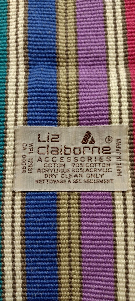 Vintage 80s Rainbow Wide Belt Sash Liz Claiborne DESIGNER Unisex Size M L Gay - Image 3 of 4