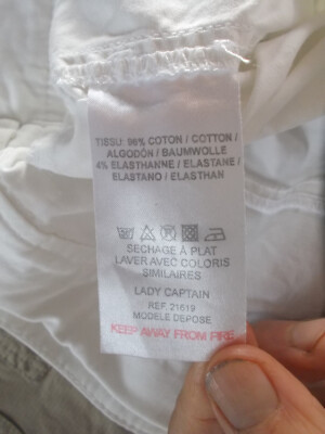 Pantalon Court (pantacourt) Femme Blanc Coton Stretch LADY CAPTAIN Taille 44 - Très Bon état