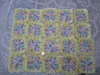 20-4.5 Granny Squares Blocks 4 Afghan, Afghans Pastel Colors, Yellow 20-4.5 Granny Squares Blocks 4 Afghan, Afghans Pastel Colors, Yellow