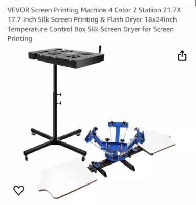 Silk Screen Printing Machine 4 Color 2 Station With Stand Print Cutting