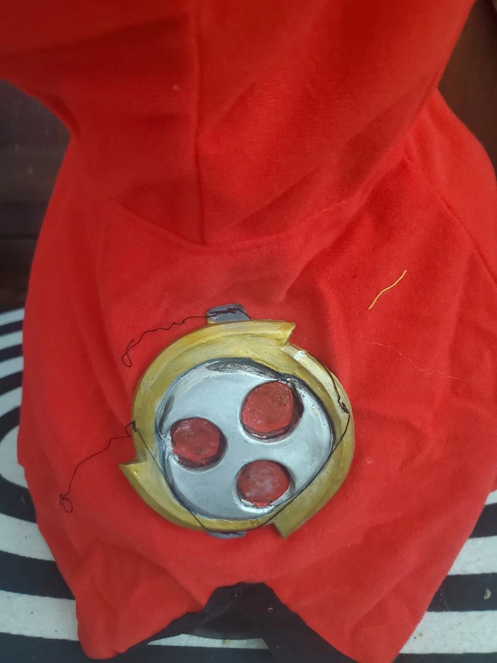 Mario Chiodo Studios 2005 Red Devil Ninja Halloween Hood Mask Warrior New Adult - Image 4 of 4