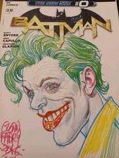 Glenn Fabry The JOKER arte originale schizzo colorato autografo firmato art batman 0 
