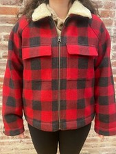 Nwt Women Faherty Legend High Pile Fleece Jacket Red Buffalo Plaid #woh2324-rbo