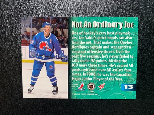 Joe Sakic 1995 Topps Members Only LOT OF 2 Quebec Nordiques #13 - Picture 2 of 2